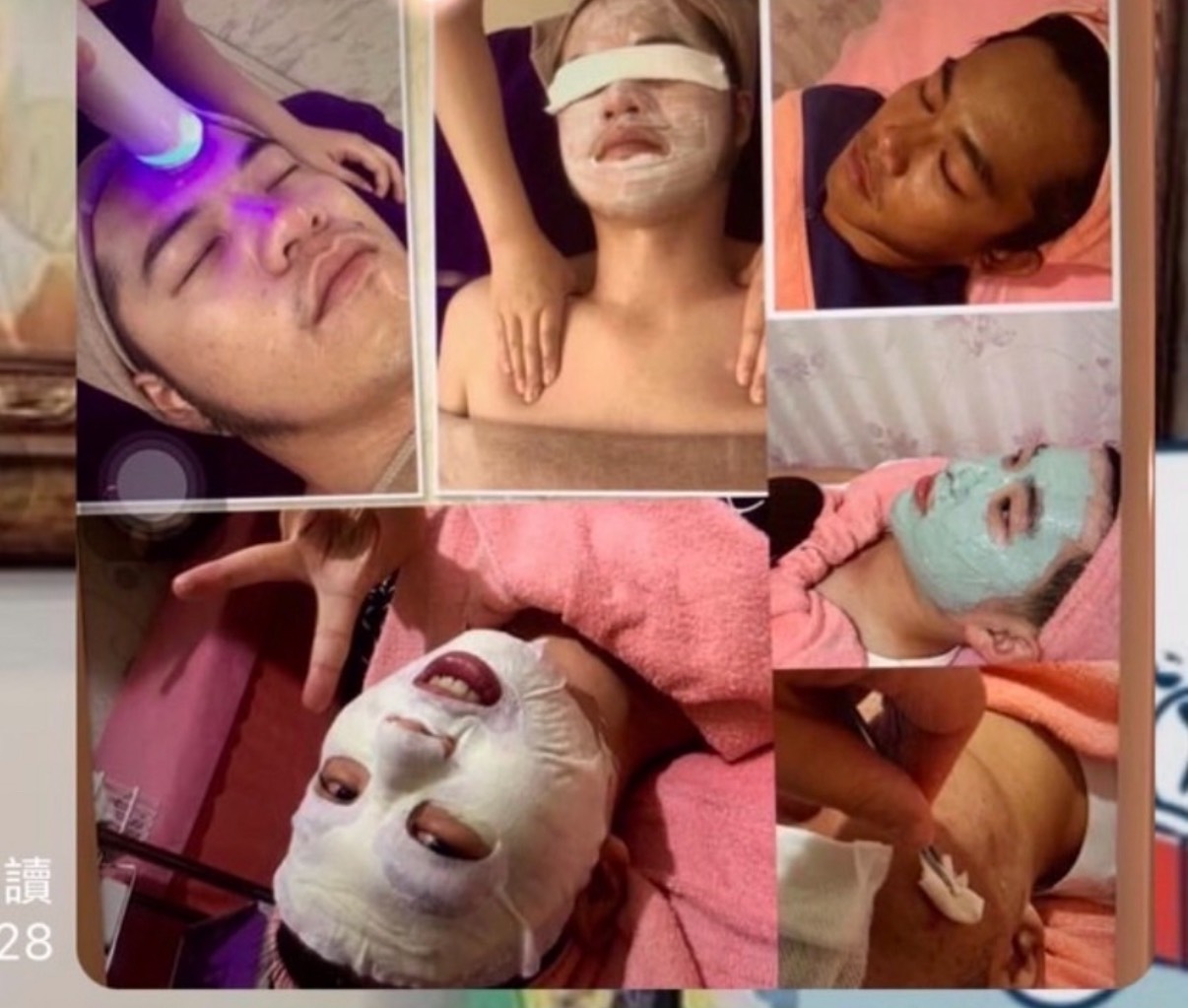 專業臉部保養療程 - 亞洲女性閉眼享受專業美容師進行臉部按摩的畫面，美容師戴著白色手套